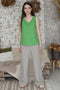 Image 1 of Button up linen shirt with no sleeves and perfect for summer Kira from Baltic Linen